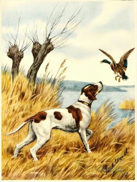 Dog Painting - Wild Duck Wood Only puppy